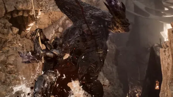 A Shell battles a monstrous enemy in Mortal Shell 2