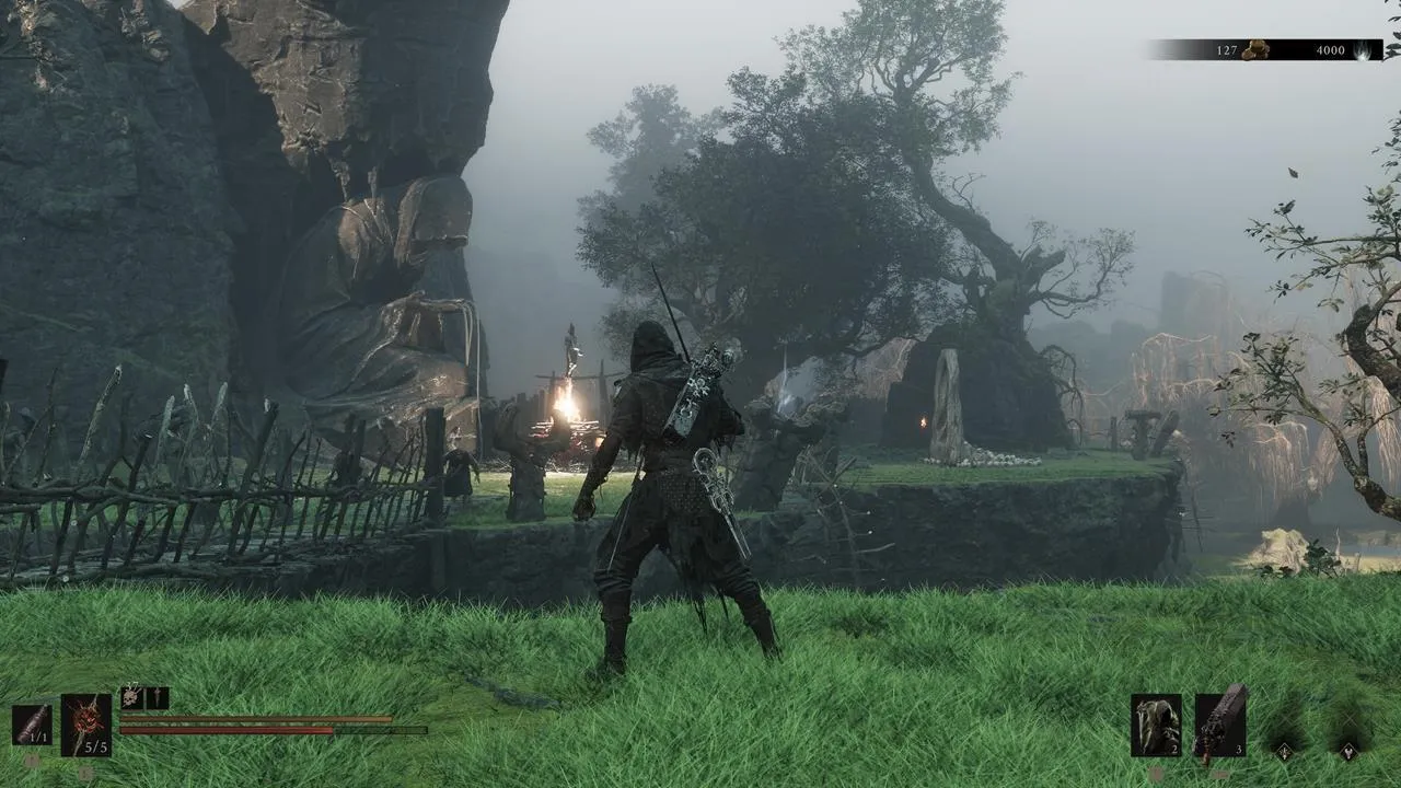The stone arch area that reveals the hidden Chapel Key statue in Mortal Shell 2